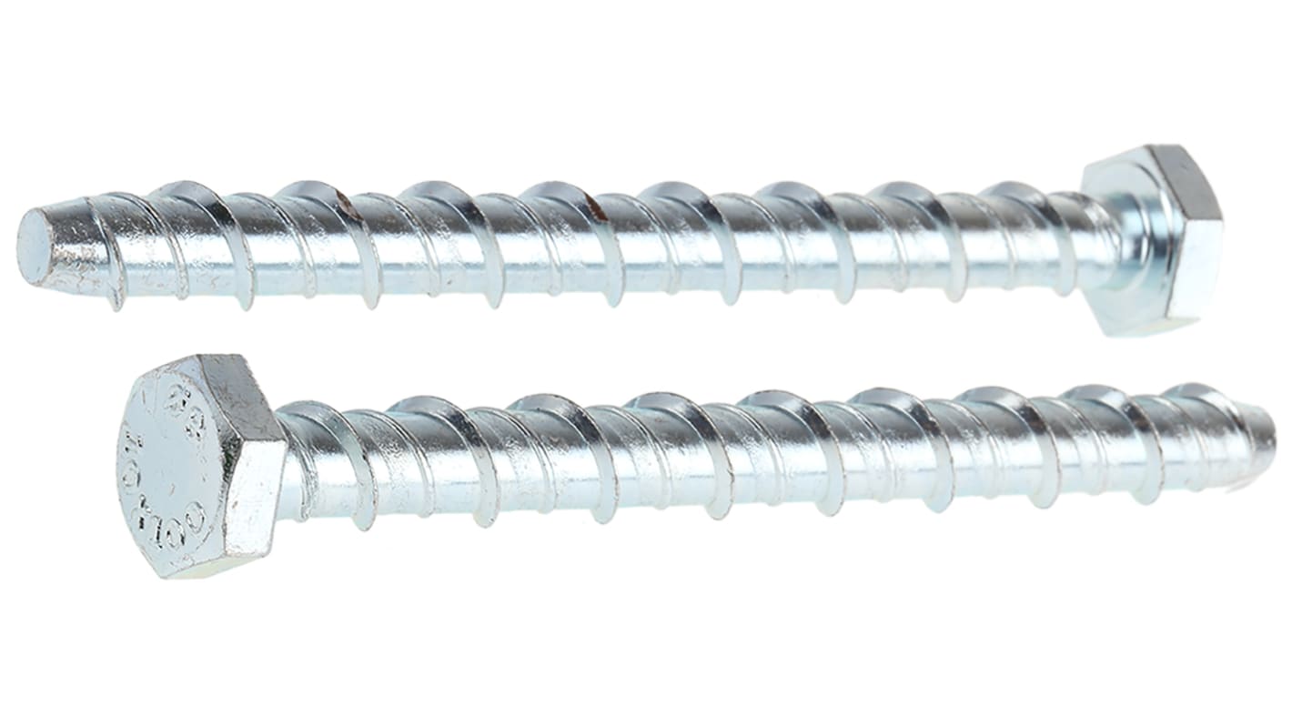 Śruba kotwiąca typu Ankerbolt dł 100mm Stalowe Ø 8mm RS PRO Śruba kotwiąca typu Ankerbolt