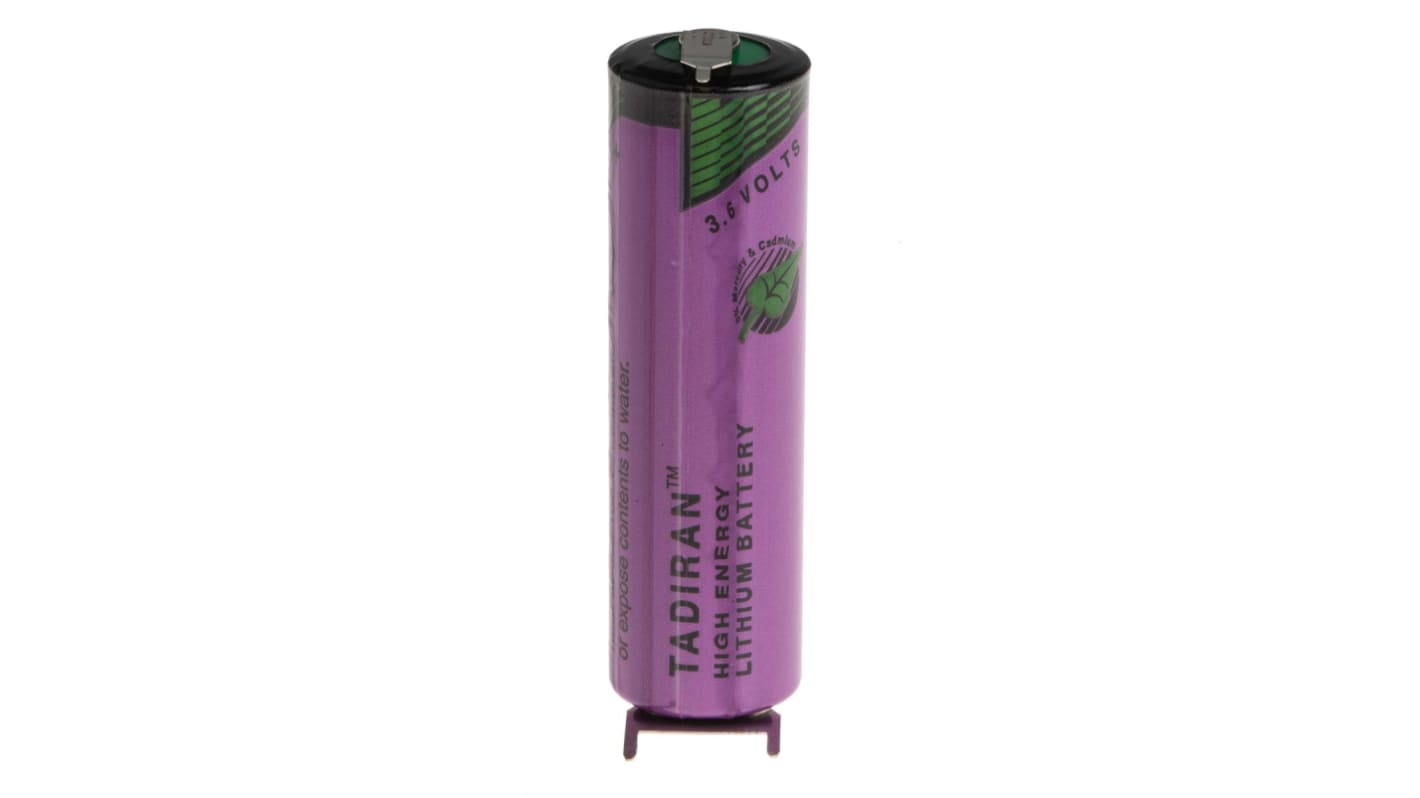 Batteria AA Tadiran, 3.6V, 2.4Ah, Litio cloruro di tionile, terminale Pin PCB