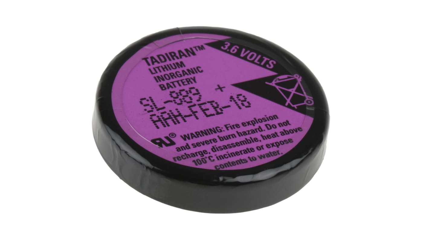 Knoflíková baterie 3.6V SL889 Lithium-thionyl chlorid Kolík PCB svorka 1000mAh SL889 Tadiran