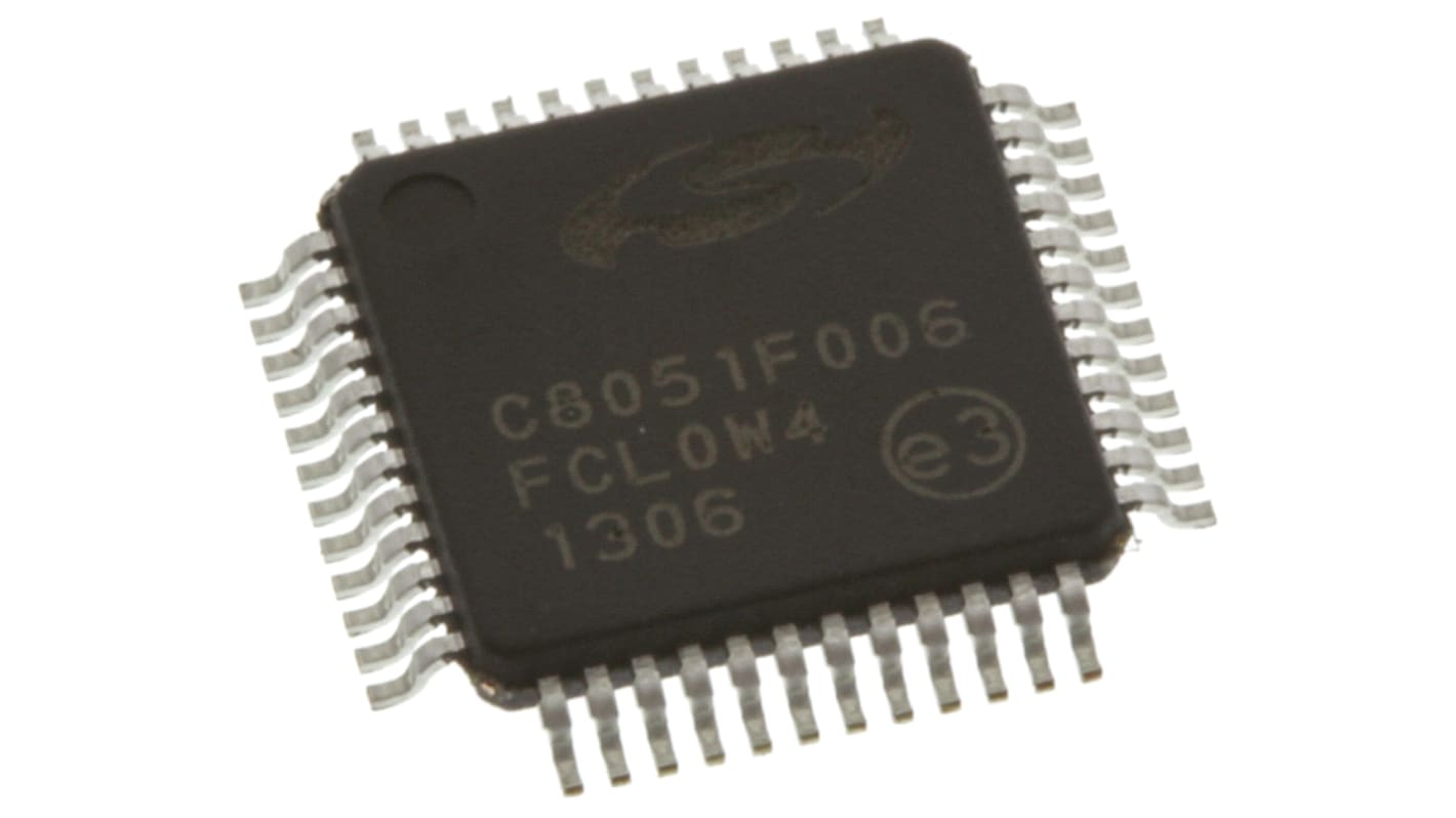Silicon Labs C8051F单片机, 8051内核, 48针, TQFP, 最大25MHz, 32 kB 闪存, 2.304 kB RAM