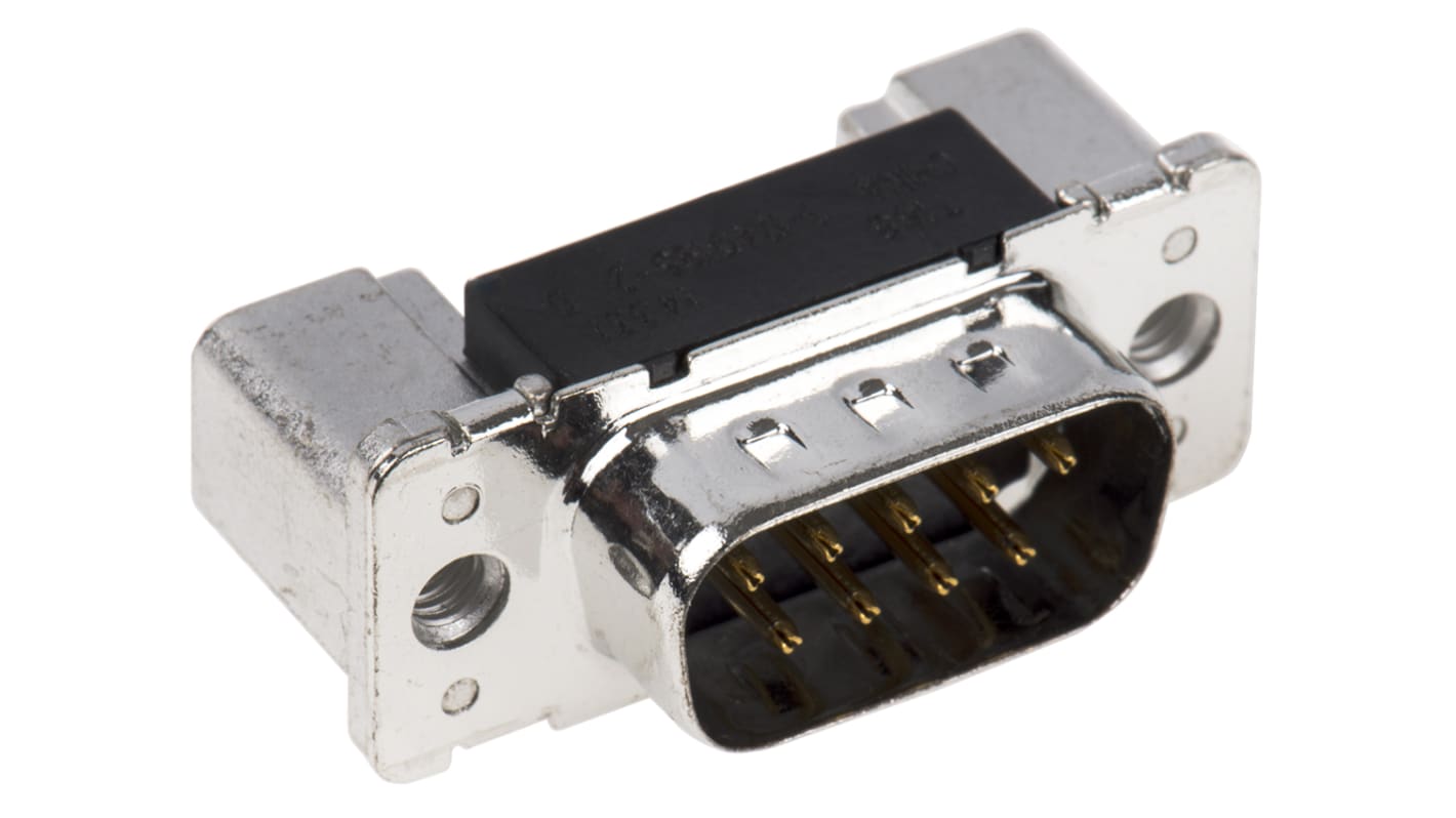 TE Connectivity Amplimite HDP-20 9 Way Right Angle SMT D-sub Connector Plug, 2.74mm Pitch, with 4-40 UNC Threaded
