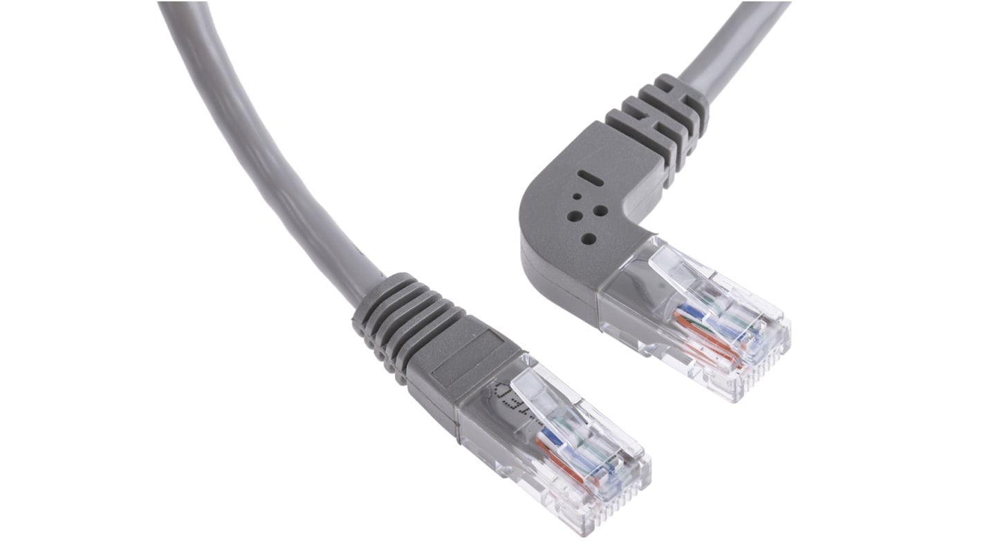 RS PRO, 3m Cat5e, Grey RJ45 to Male RJ45 Male, U/UTP Unshielded, Terminated PVC Sheath