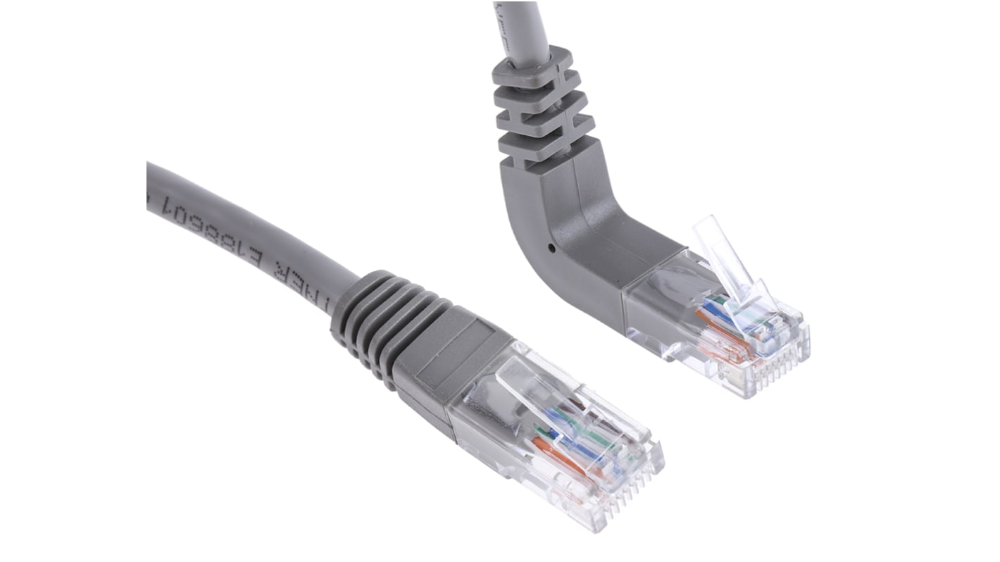 RS PRO, 2m Cat5e, Grey RJ45 to Male RJ45 Male, U/UTPUnshielded, Terminated PVC Sheath