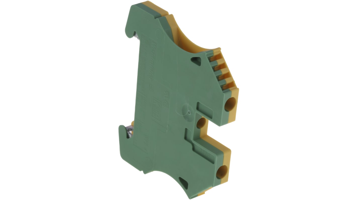 Weidmuller 2-Way WPE 4 Earth Terminal Block, 10 → 22 AWG Wire, Screw Down, Wemid Housing, ATEX