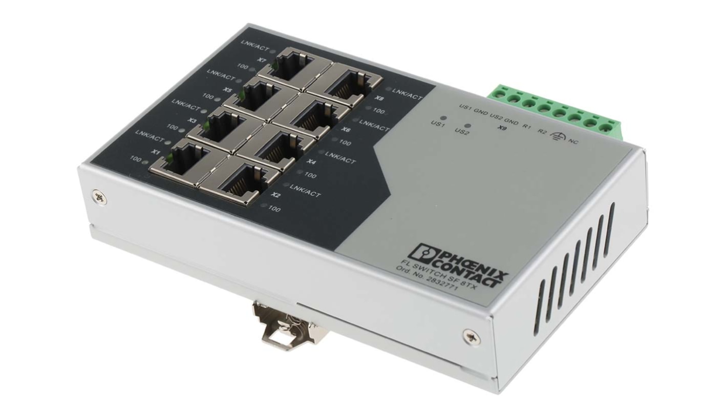 Switch Ethernet Phoenix Contact, 8 puertos, 8 RJ45