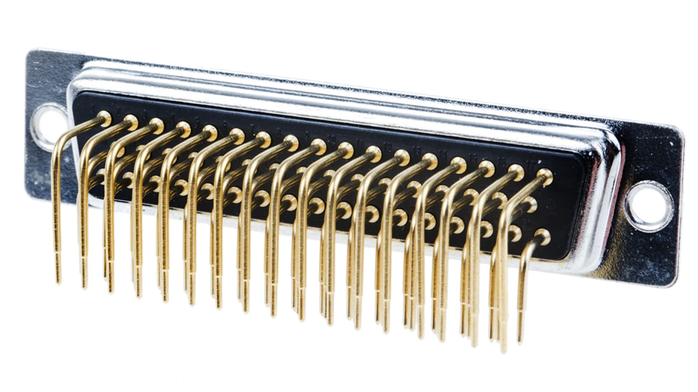 Conector D-sub RS PRO, paso 2.77mm, Ángulo de 90° , Montaje en orificio pasante, Hembra, Terminación Soldador, 250 V, 5A