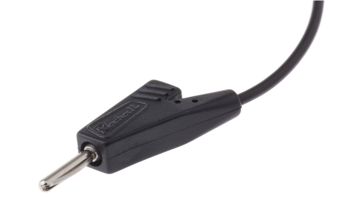 Radiall 2 mm Connector Test Lead, 5A, 250V ac, Black, 200mm Lead Length