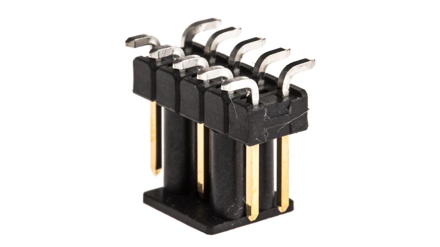 TE Connectivity 10p双排排针 直向板对板, 线对板连接器, 2.54mm间距, 3.0A, SMT安装, AMPMODU MOD II系列