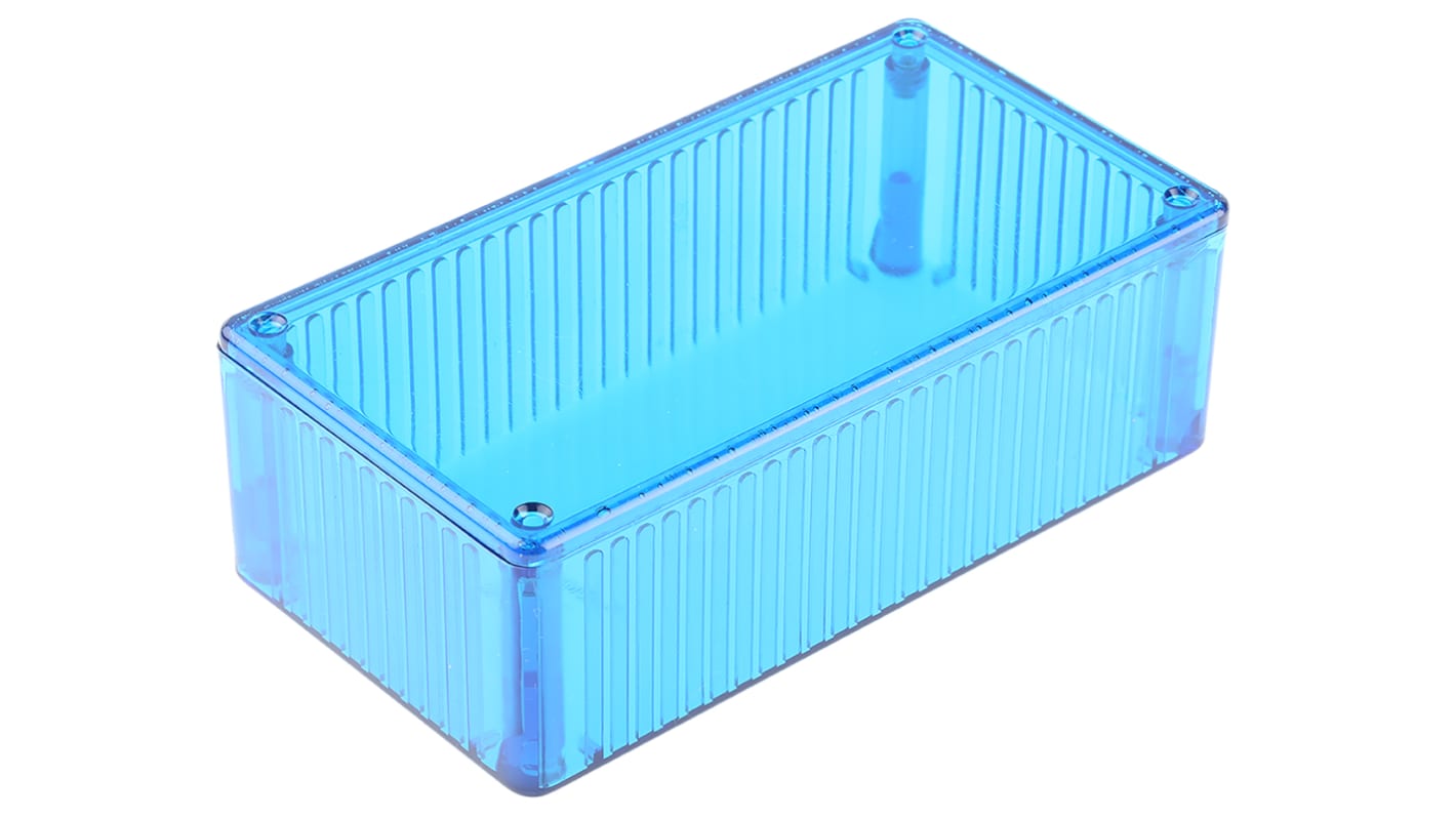 Hammond 1591 Series Transparent Blue Polycarbonate Enclosure, IP54, Transparent Blue Lid, 150 x 80 x 46mm