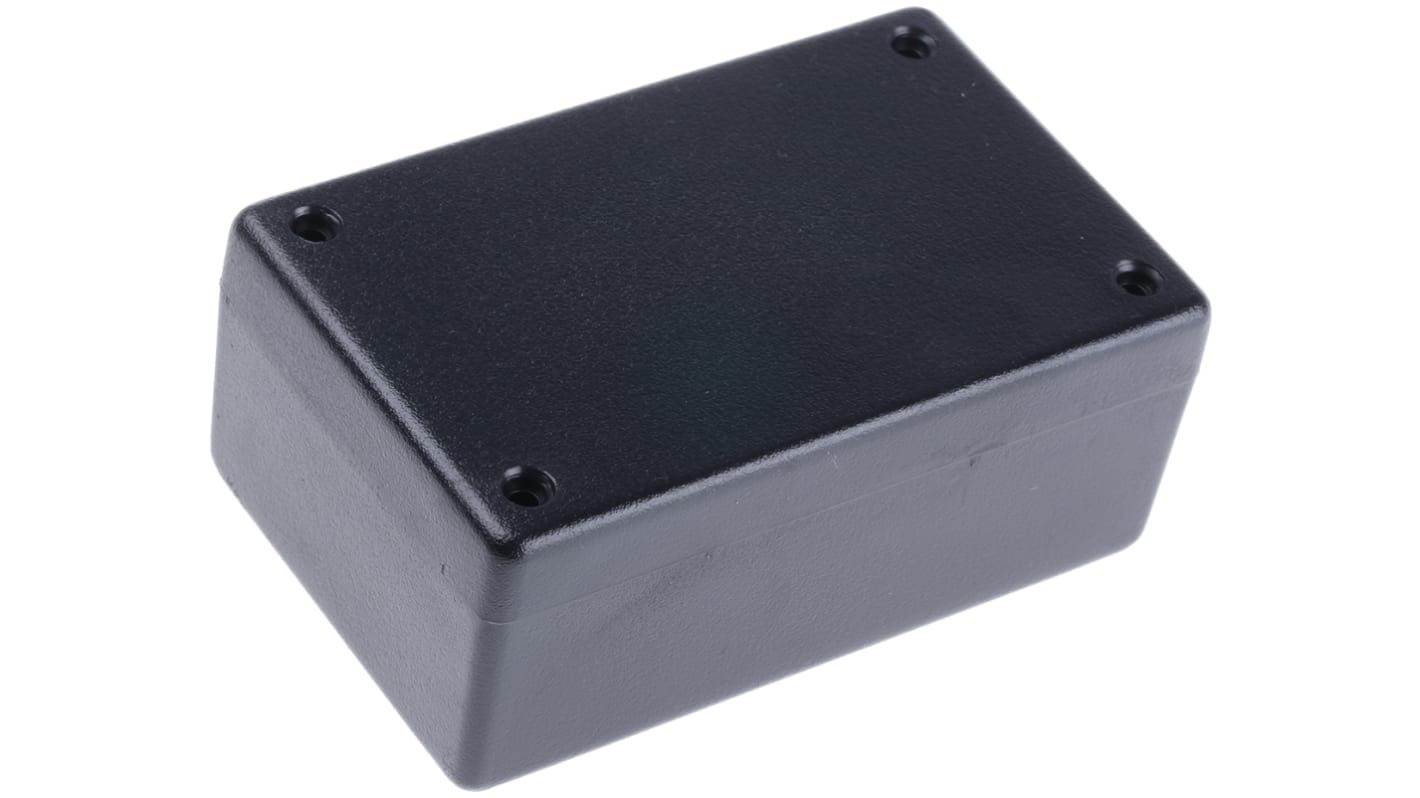 Hammond 1594 Series Black Flame Retardant ABS Enclosure, IP54, Black Lid, 104 x 66 x 33mm