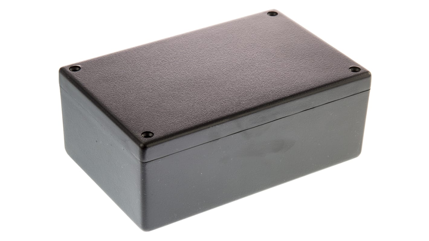 Hammond 1594 Series Black Flame Retardant ABS Enclosure, IP54, Black Lid, 167 x 107 x 64.9mm