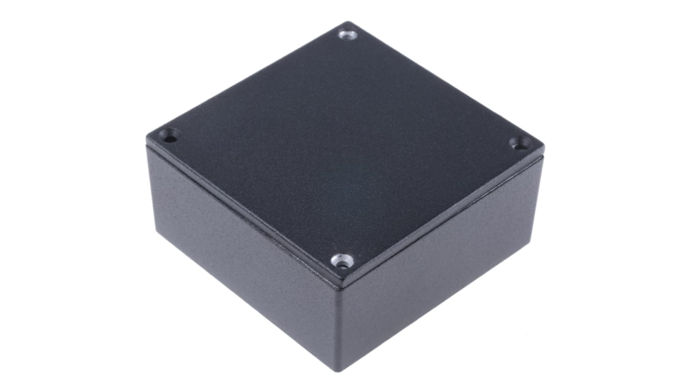 Caja Hammond de Aluminio Presofundido Negro, 92 x 92 x 38mm, IP54, Apantallada