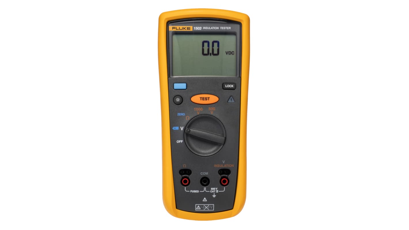 Fluke 1503 Insulation Tester, 500V Min, 1000V Max, 2GΩ Max, CAT III 600V - UKAS Calibration
