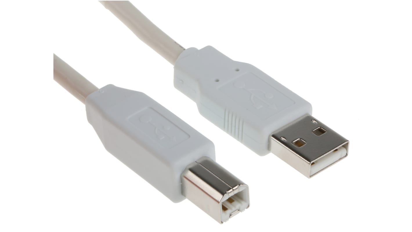 TE Connectivity USB-Kabel, USBA / USB B, 1.5m USB 2.0 Weiß