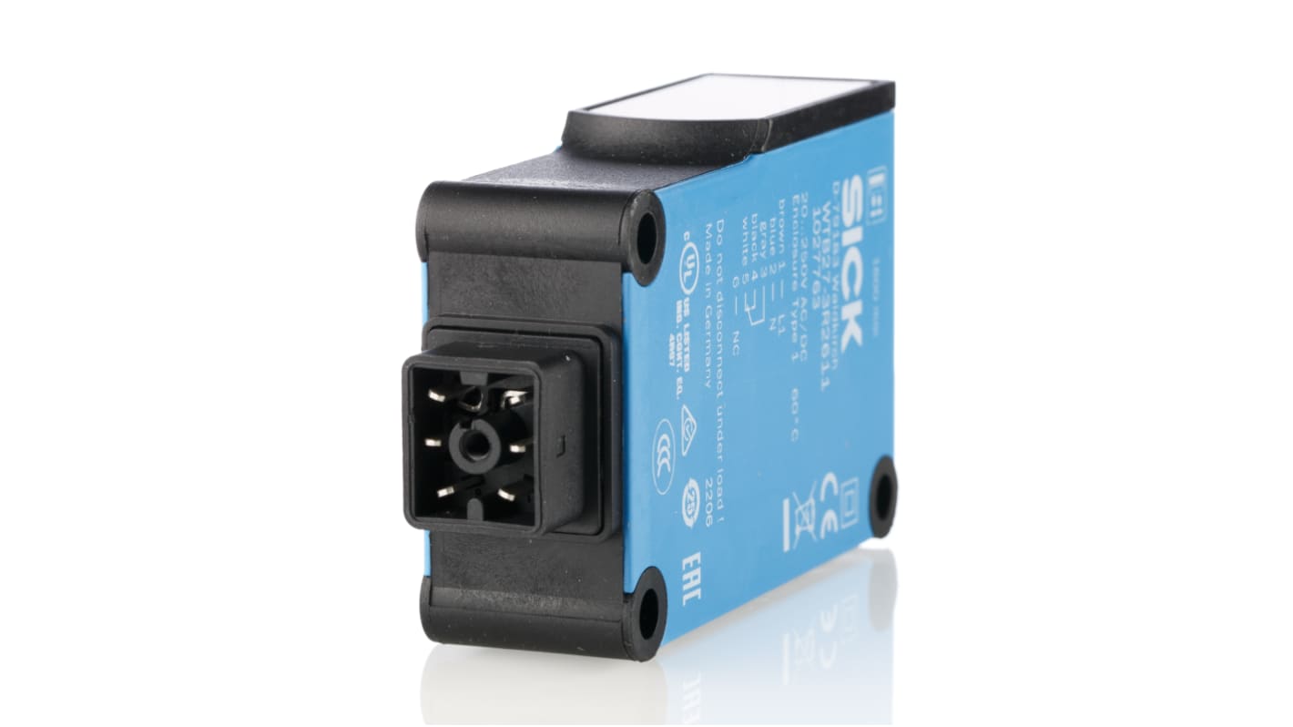 Rs-Online Sensore fotoelettrico Rettangolare SICK a diffusione rilevamento 30 mm → 1 6 m. uscita Relè