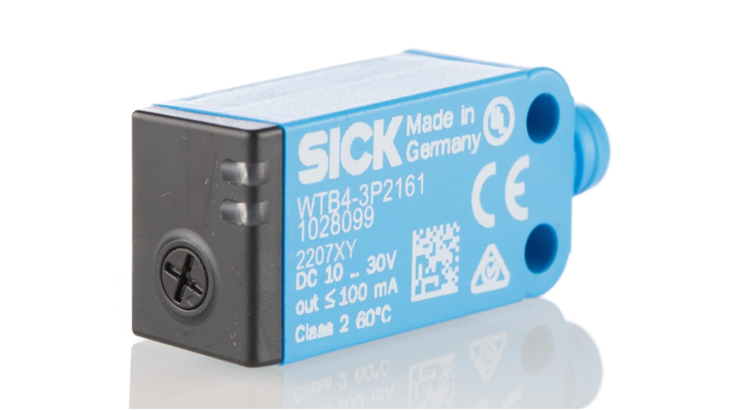 Czujniki fotoelektryczne Dyfuzyjny w obudowie prostokątnej Sick PNP zakres 4 mm → 150 mm LED