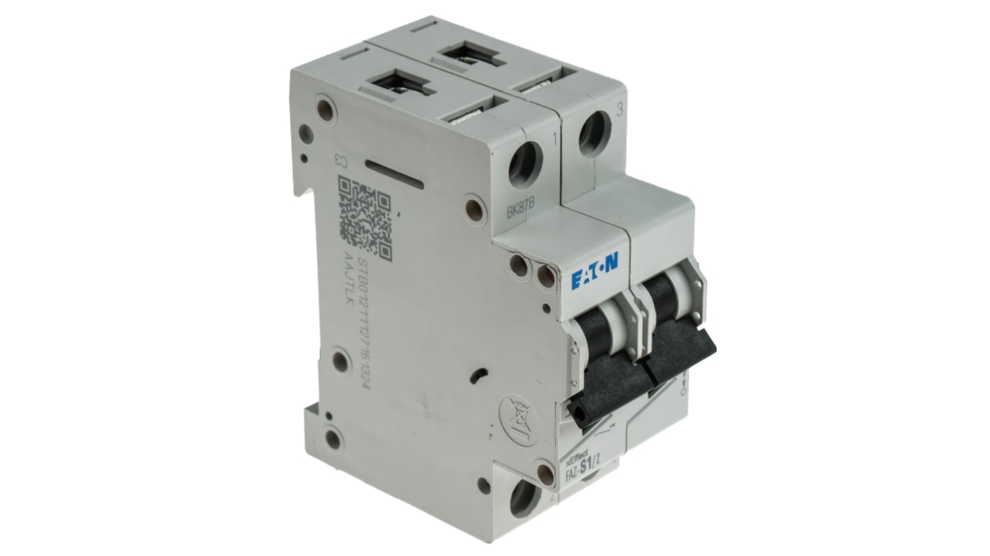 Eaton S型MCB, 2极, 10 kA分断, 1A, 230VAC, 60VDC FAZ-S1/2