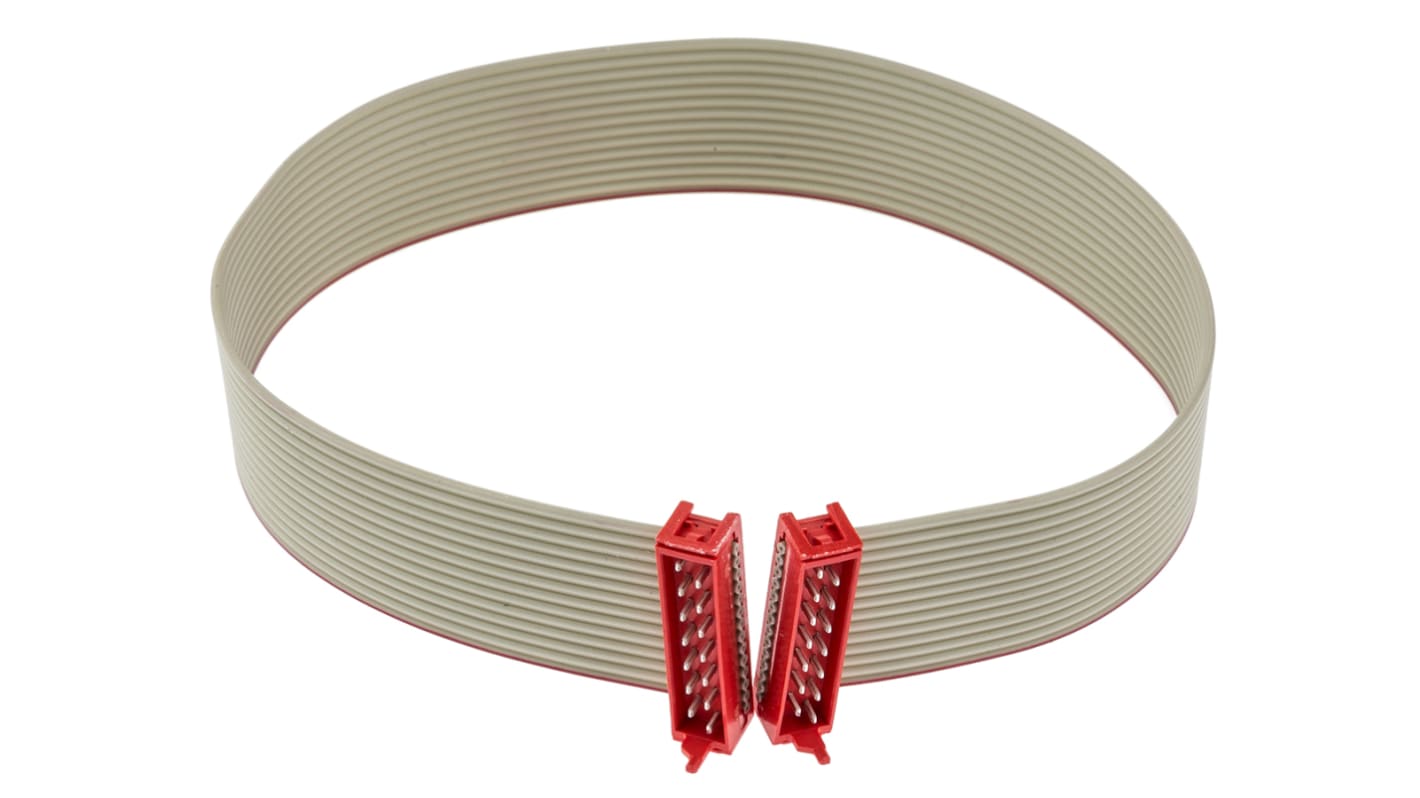 TE Connectivity Micro-MaTch Series Flat Ribbon Cable, 14-Way, 1.27mm Pitch, 250mm Length, Micro-MaTch IDC to