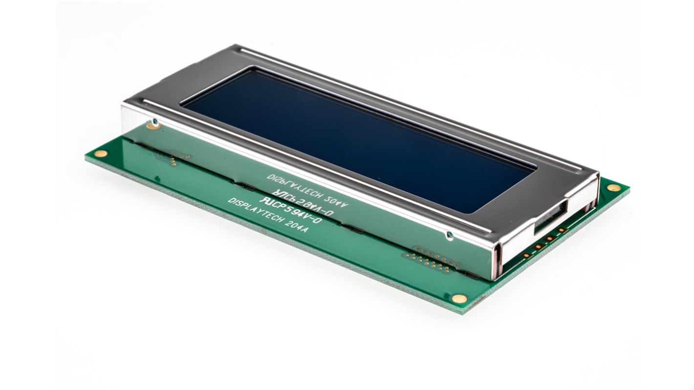 Displaytech 段码液晶屏, 4行20个字符, 字符高4.8mm, 可视区域76 x 25mm