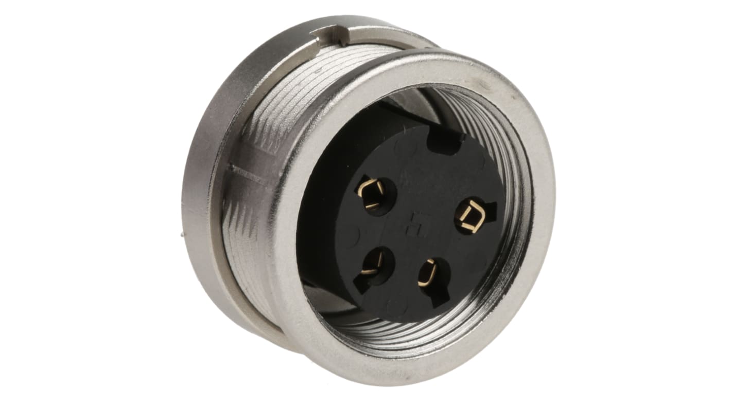 Lumberg, KFV 4 Pole M16 Din Socket, DIN EN 60529, 5A, 250 V ac IP40, Screw On, Female, Panel Mount