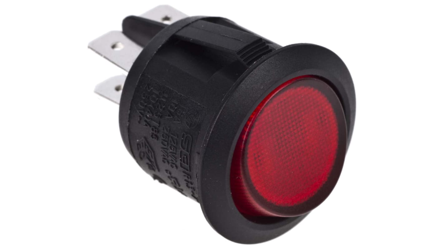 Arcolectric (Bulgin) Ltd Illuminated DPST, On-Off Rocker Switch Panel Mount