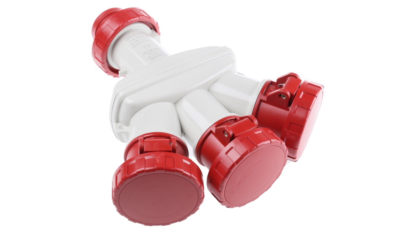 Scame IP66 Red 1 x 3P + E, 3 x 3P + E Industrial Power Connector Adapter Plug, Socket, Rated At 16A, 415 V