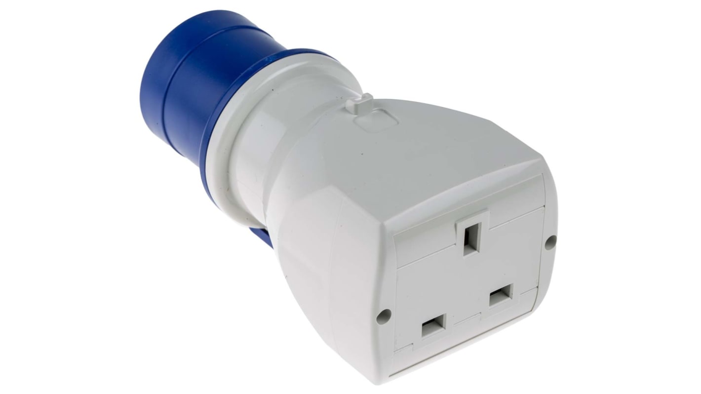 Scame Industrieller Stromversorgungssteckverbinder-Adapter Stecker, Buchse Blau 1 x 2P + E, 1 x 2P + E, 250 V / 13A IP20