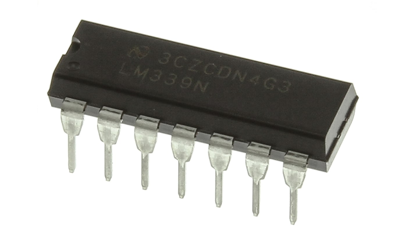 LM339N/NOPB Texas Instruments, Quad Comparator, Open Collector O/P, 1.3μs 3 → 28 V 14-Pin MDIP