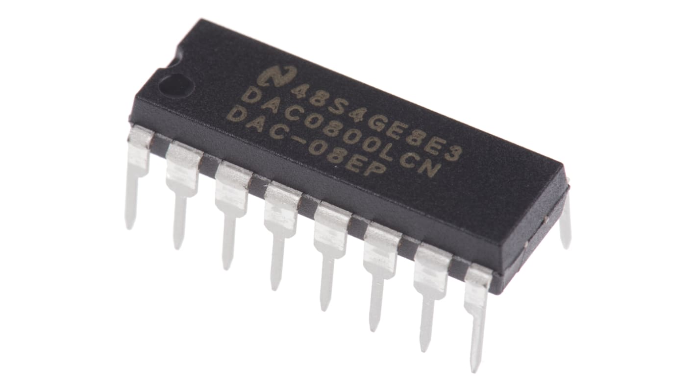 Texas Instruments, DAC 8 bit- ±1LSB Parallel, 16-Pin MDIP