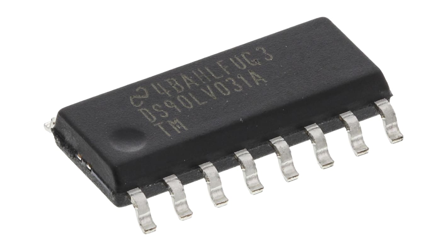 Texas Instruments LVDS发送器, 400Mbps, 每芯片4元件, CMOS，TTL输入, LVDS输出, 4驱动器, 贴片安装, SOIC, 16针