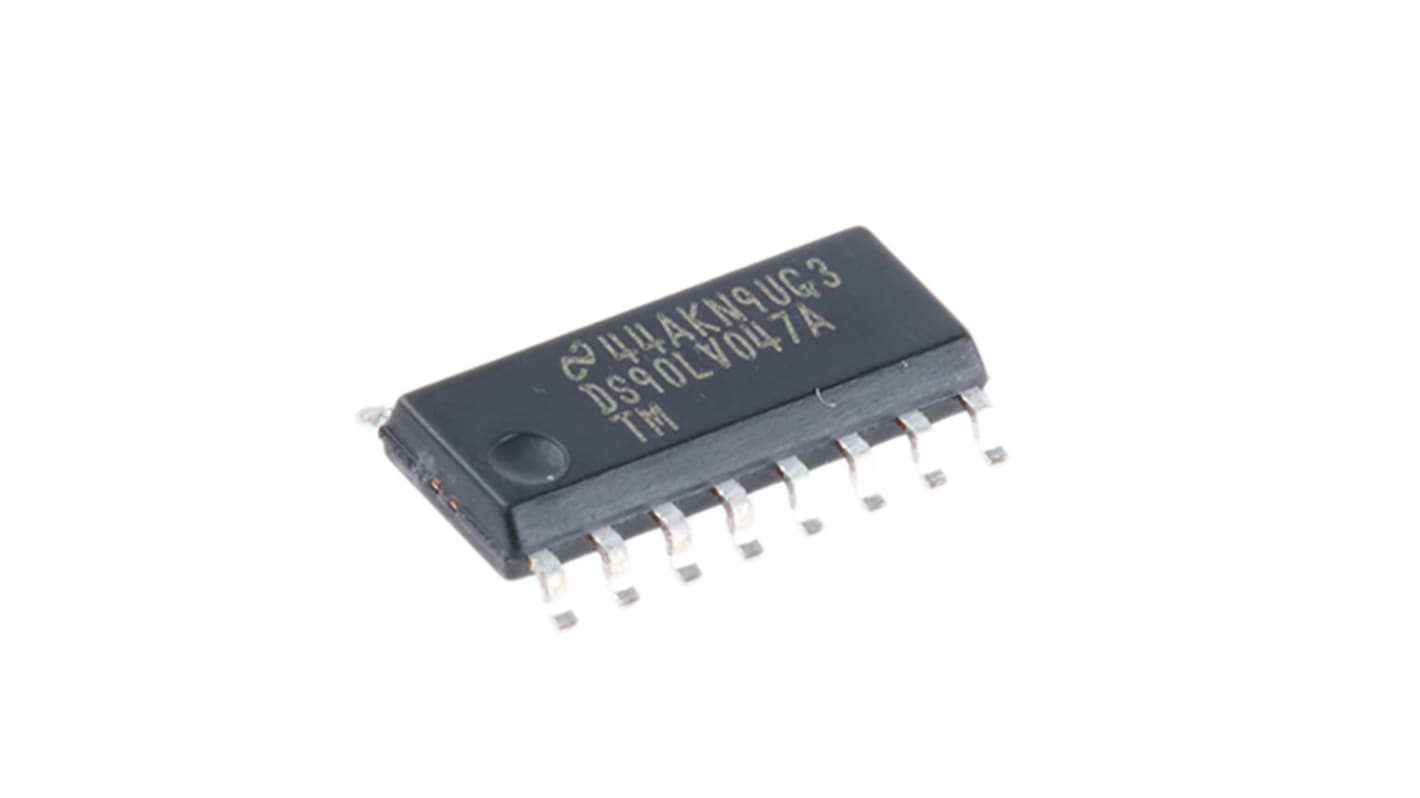 Texas Instruments LVDS发送器, 400Mbps, 每芯片4元件, CMOS，TTL输入, LVDS输出, 4驱动器, 贴片安装, SOIC, 16针