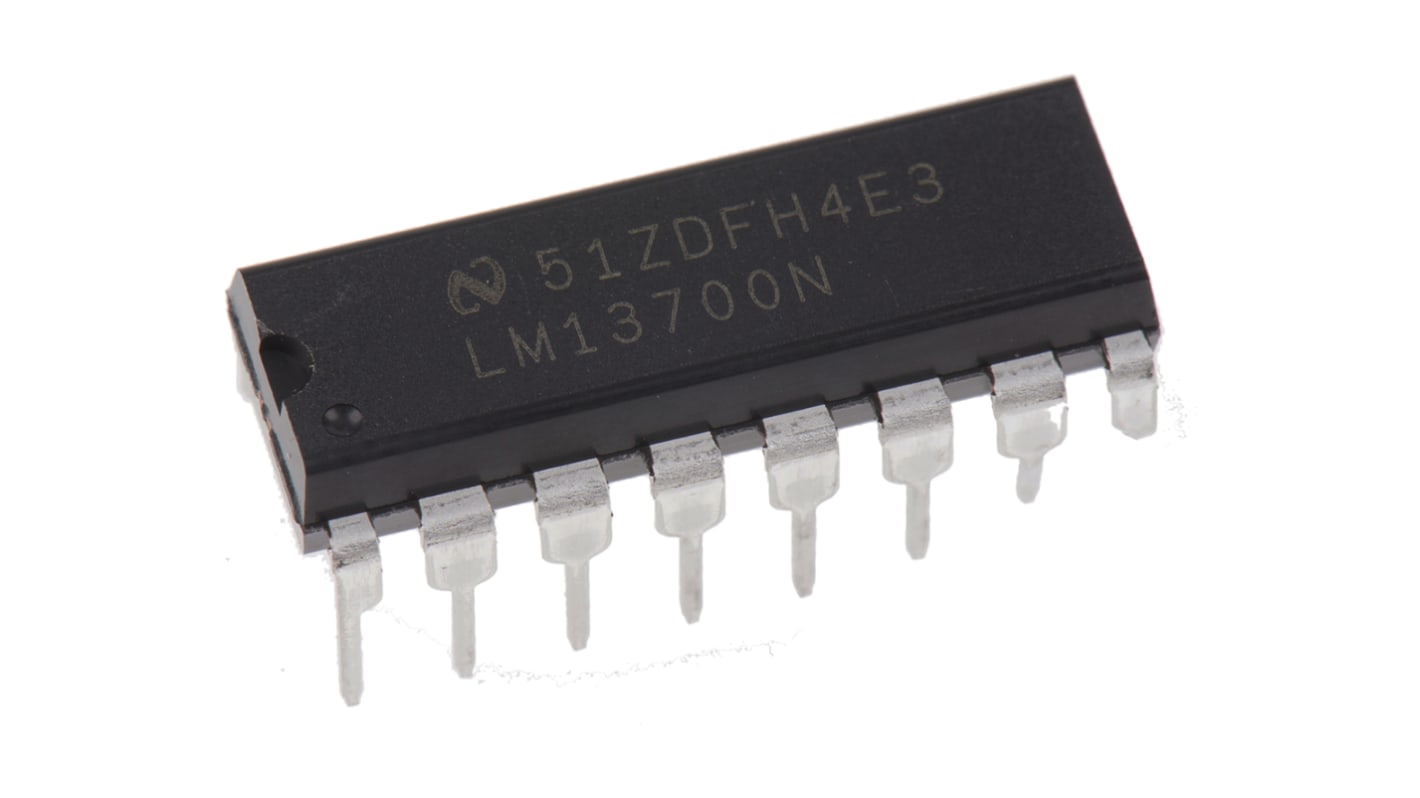 LM13700N/NOPB Texas Instruments, Transconductance, Op Amp, 2MHz, 3 → 28 V, 16-Pin MDIP