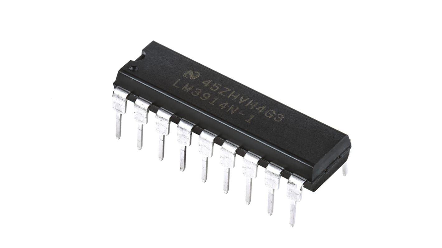 Texas Instruments LM3914N-1/NOPB, LED Driver, 10-Digits 10-Segments, 18-Pin MDIP