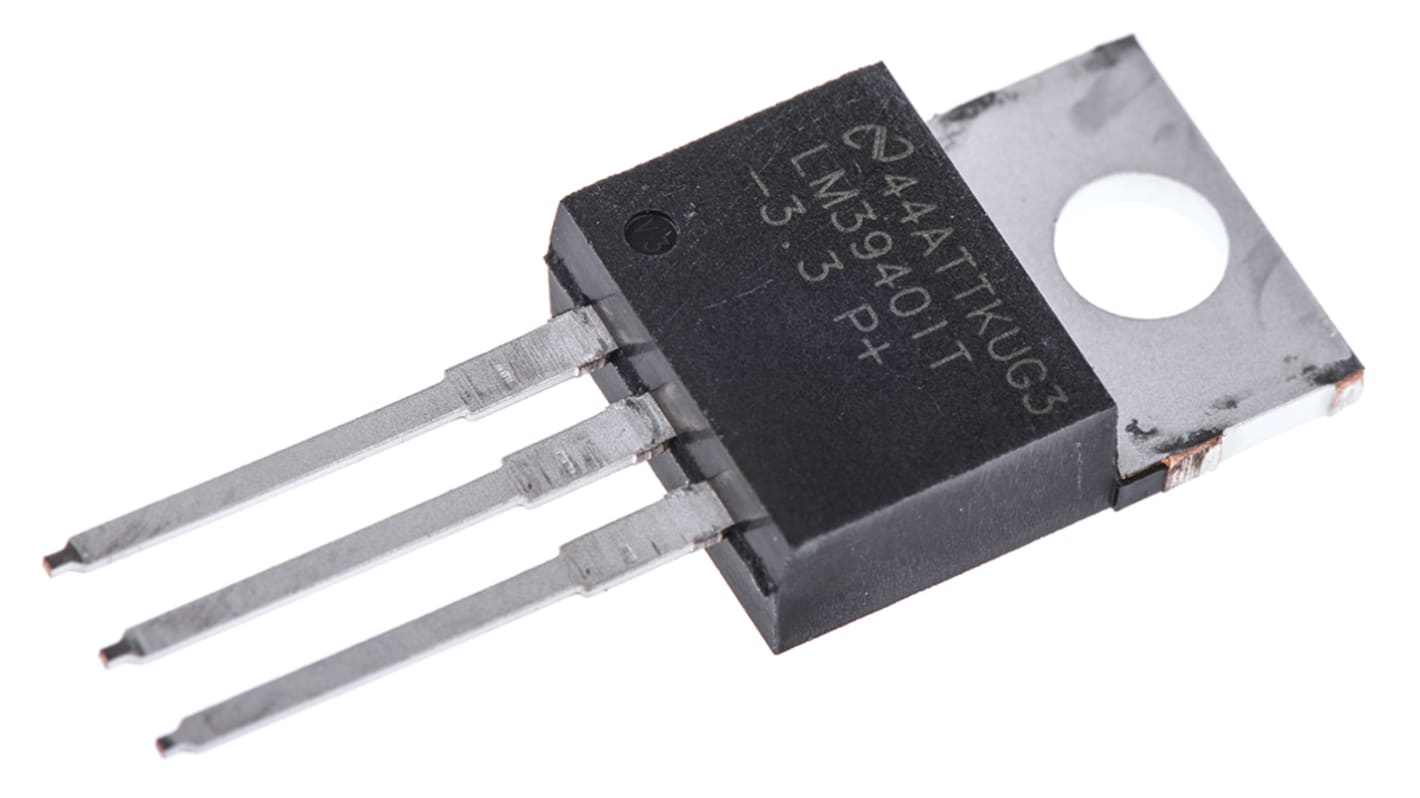 Texas Instruments LDO稳压芯片, 3.3 V输出, 1A最大输出, 单路输出, TO-220, 3针, 通孔安装, -40°C→+125 °C