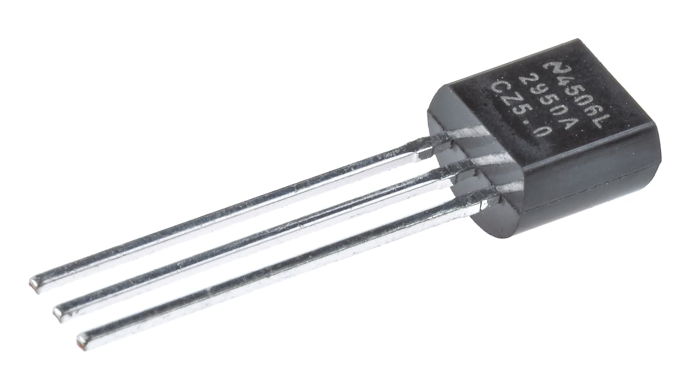 Texas Instruments LDO稳压芯片, 5 V输出, 100mA最大输出, 单路输出, TO-92, 3针, 通孔安装, -40°C→+125 °C, ±0.5%精度