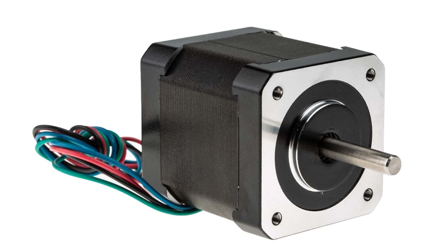 RS PRO Hybrid 0.9° Schrittmotor 2,8 V / 1,68 A 0.44Nm 4-adrig, 42.3 x 42.3mm Wellen-Ø 5mm