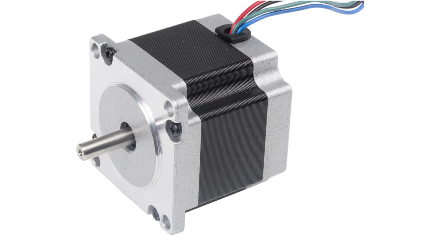 Motore passo passo Magnete permanente, ibrido RS PRO, coppia 1.0Nm, ang. 1.8°, 2,3 V,Ø asta 6.35mm