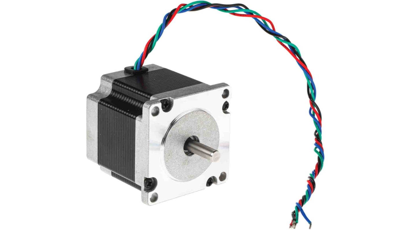 RS PRO Hybrid, Permanent Magnet Stepper Motor, 1.26Nm Torque, 2.5 V, 1.8°, 56.4 x 56.4mm Frame, 6.35mm Shaft