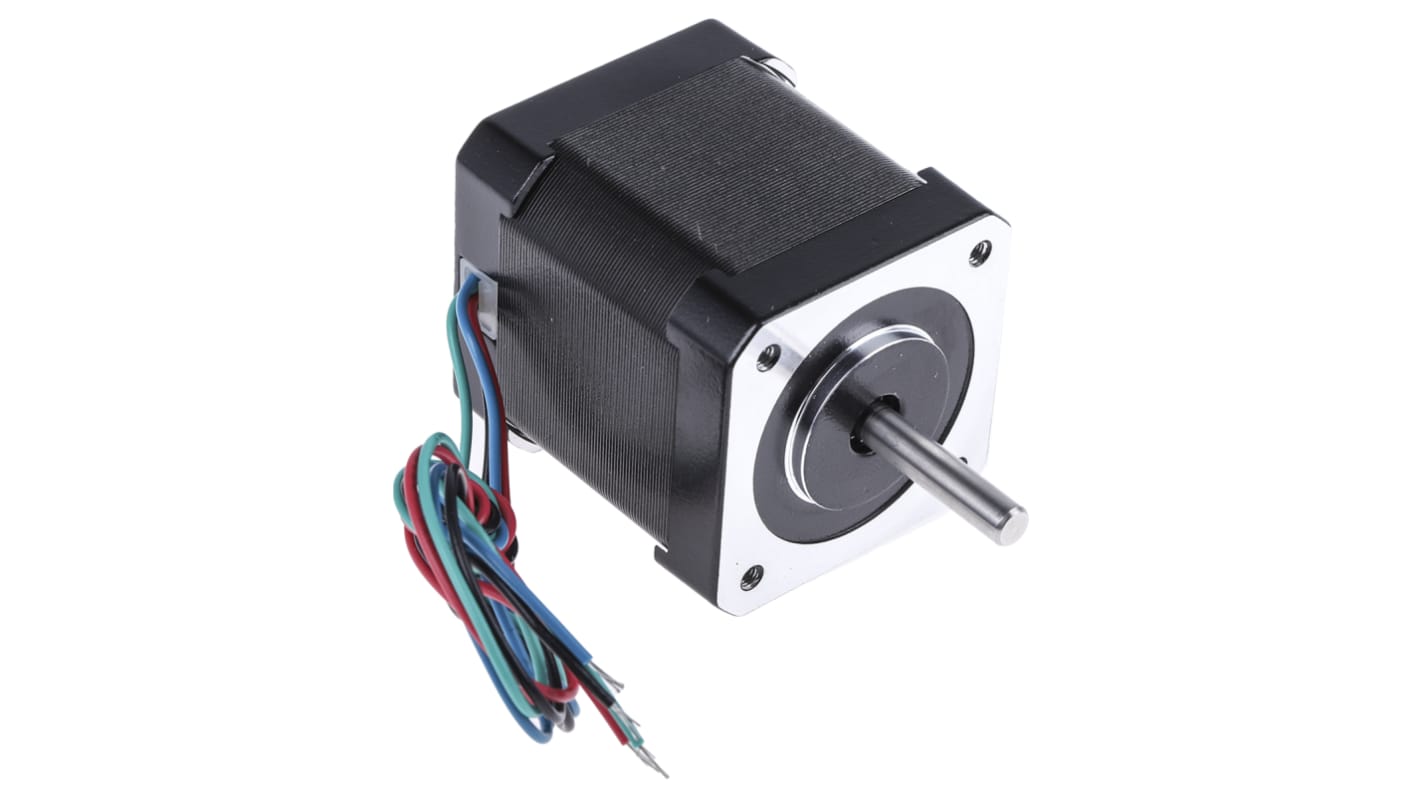 RS PRO Hybrid, Permanent Magnet Stepper Motor, 0.44Nm Torque, 2.8 V, 1.8°, 42.3 x 42.3mm Frame, 5mm Shaft