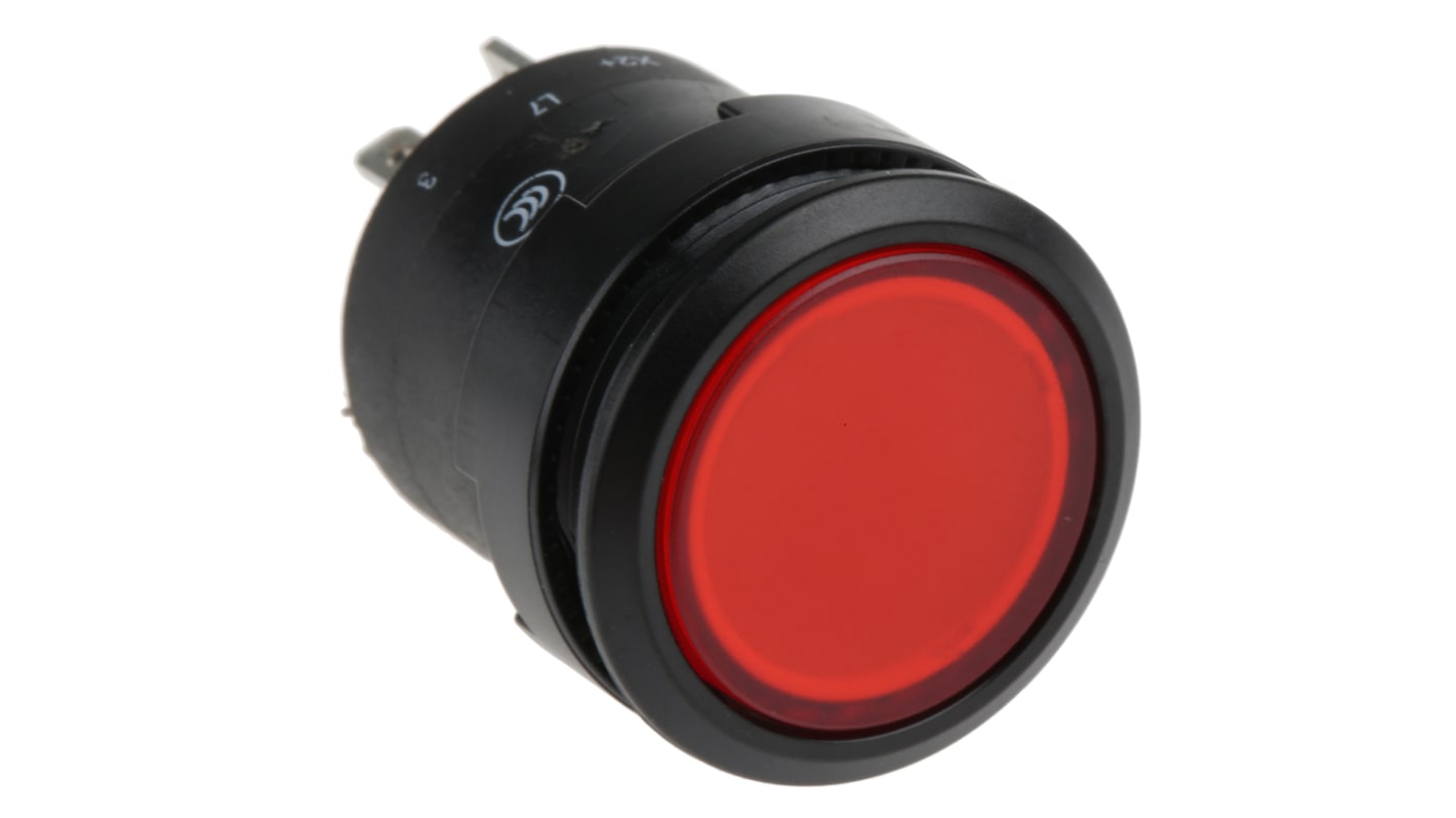 EAO 84 Series Illuminated Push Button Switch, Momentary, Panel Mount, 22.5mm Cutout, SPST, 24V dc, IP67