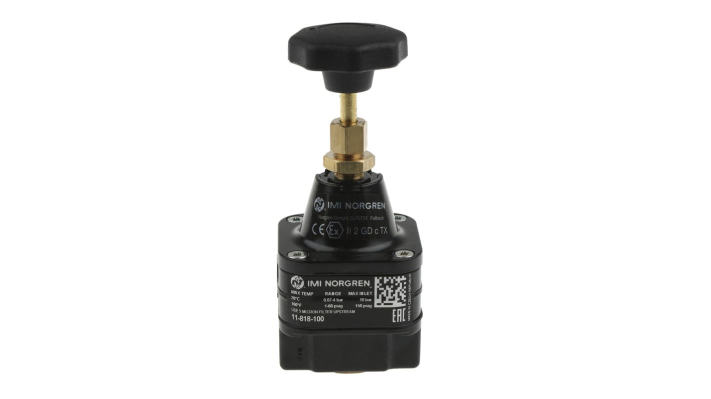 Norgren G 1/4 Pneumatic Regulator - 0.07bar to 4bar, 1/4in, 10bar max. input