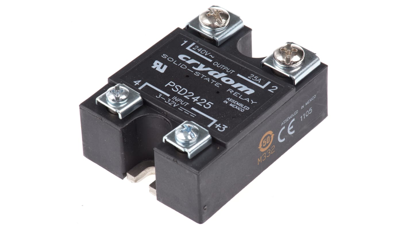 Sensata Crydom Solid State Relay, 25 A rms Load, Panel Mount, 280 V rms Load, 32 V Control