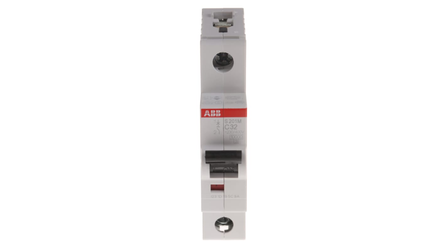 ABB System Pro M Compact S200M MCB, 1P, 32A Curve C, 253V AC, 72V DC, 10 kA Breaking Capacity