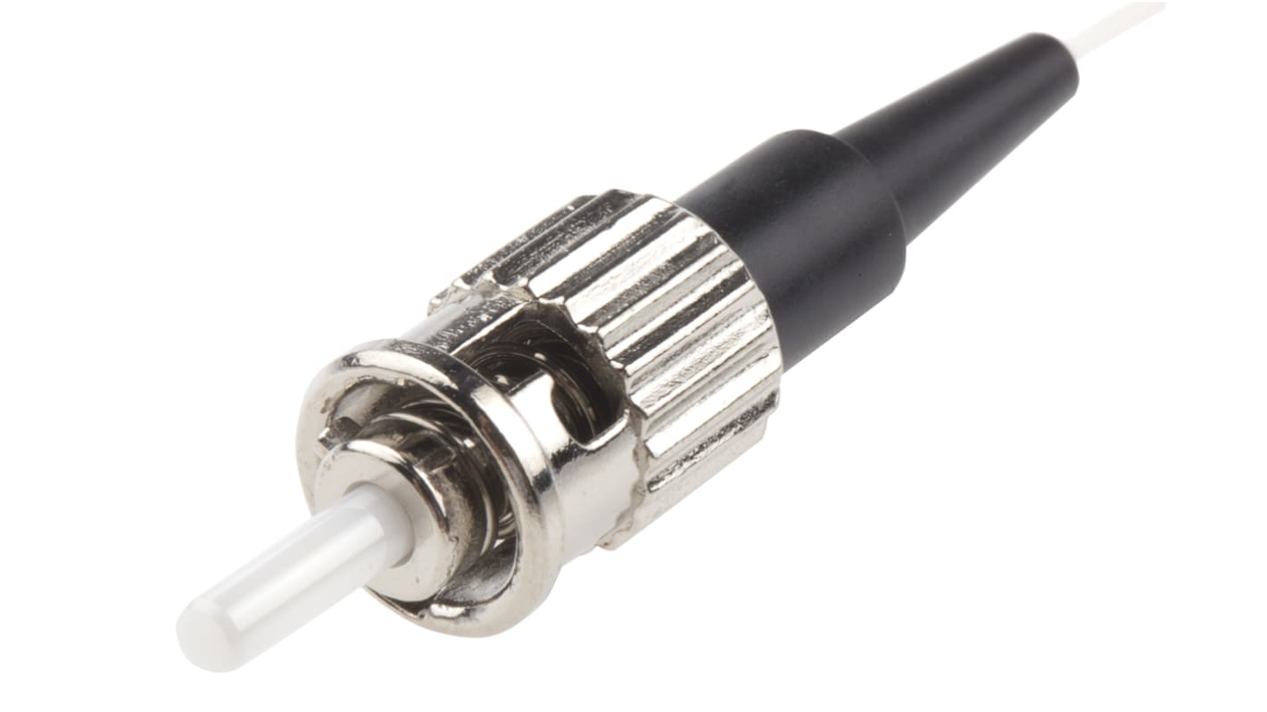 RS PRO ST to Unterminated Simplex Multi Mode OM1 Fibre Optic Cable, 62.5/125μm, Black, 500mm