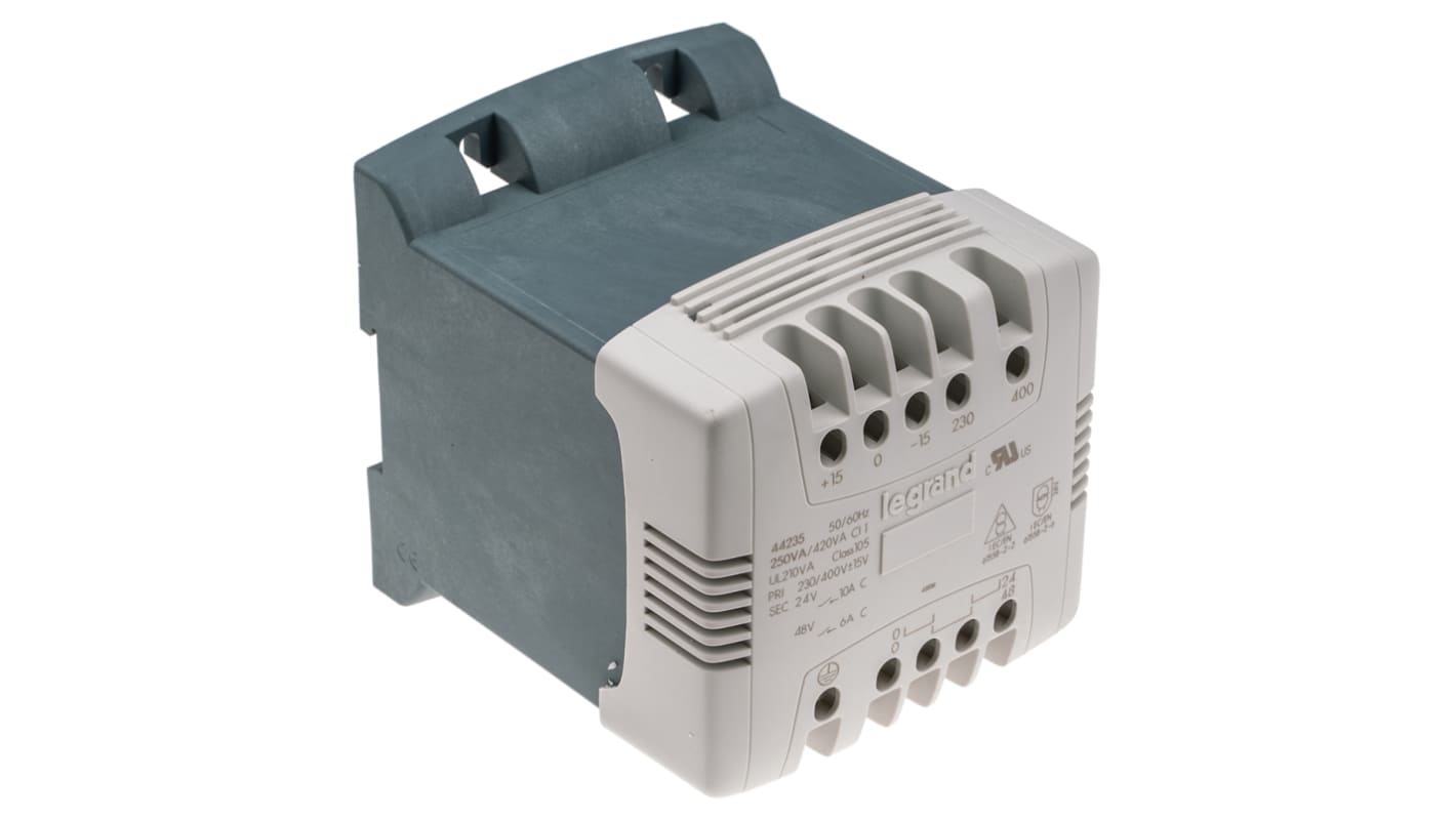 Legrand 250VA DIN Rail Transformer, 230V ac, 400V ac Primary, 24V ac Secondary