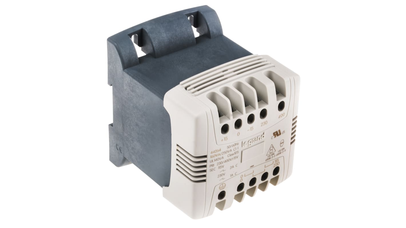 Legrand 160VA DIN Rail Transformer, 230V ac, 400V ac Primary, 115V ac Secondary