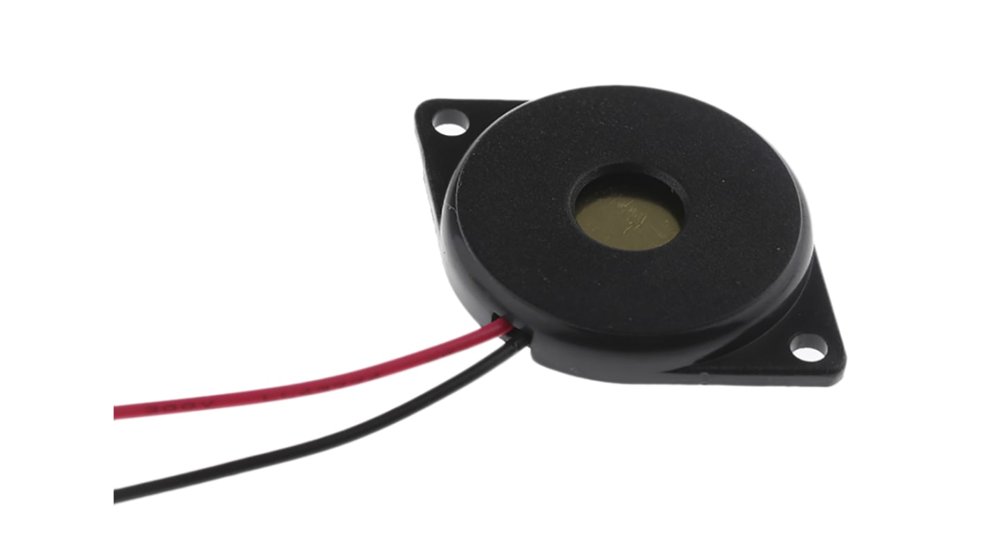 RS PRO 88dB Panel Mount Continuous External Piezo Buzzer, 34 x 24 x 4mm, 30V ac Max