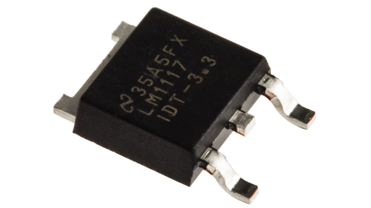 Texas Instruments LDO稳压芯片, 3.3 V输出, 800mA最大输出, 单路输出, TO-252, 3针, 贴片安装, -40°C→+125 °C, ±1%精度