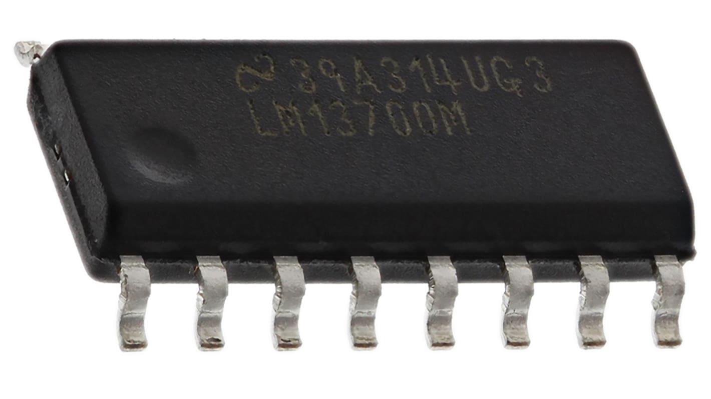 Amplificateur opérationnel Texas Instruments, montage CMS, alim. Simple, Double, SOIC Transconductance 2 16 broches
