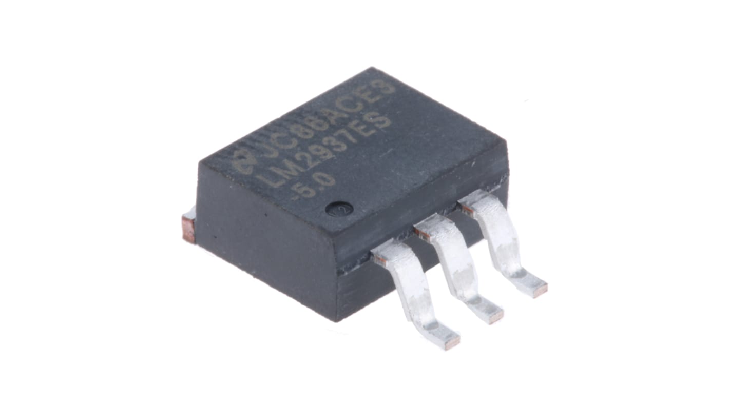Texas Instruments LDO稳压芯片, 5 V输出, 500mA最大输出, 单路输出, D2PAK (TO-263), 3针, 贴片安装, -40 °C→+125 °C, ±5%精度